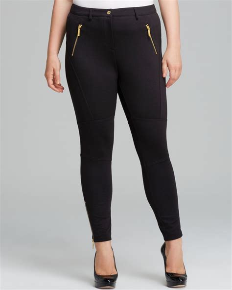 michael kors black pants with gold zipper|michael kors gramercy fit pants.